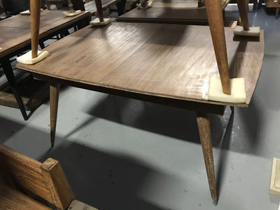 Large Curved Wooden Dining Table