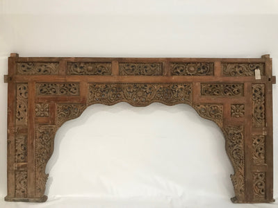 Wooden Headboard with Hand Carving