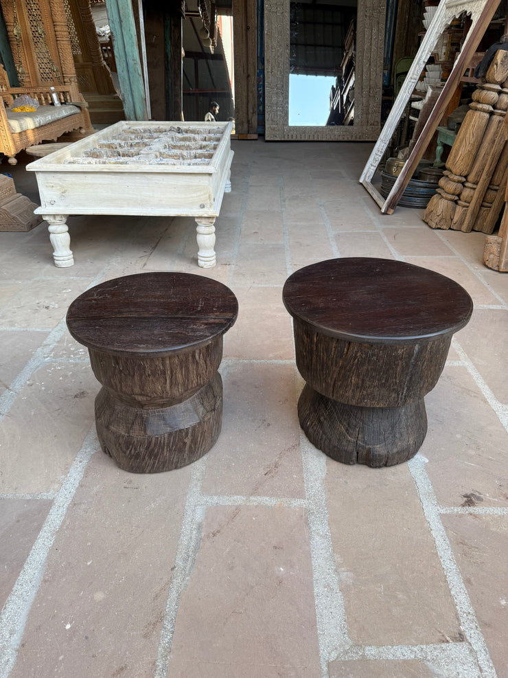 Matte Black Mortar Stool