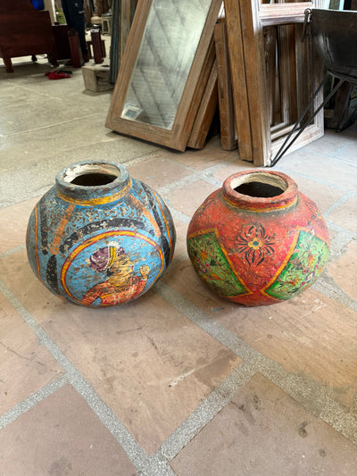 Painted Paper Mache Pot