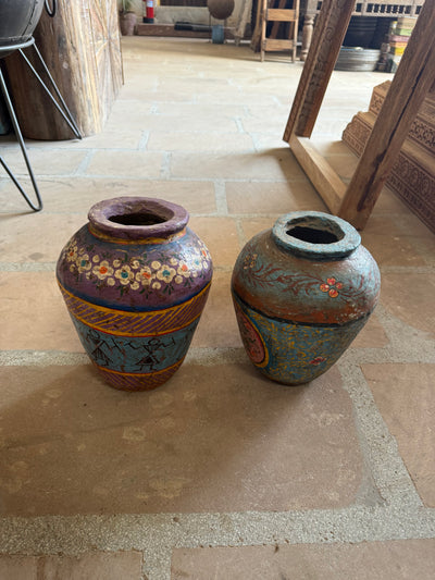 Painted Paper Mache Pot