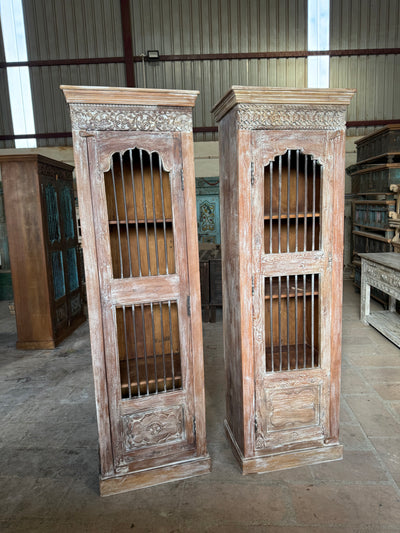 Set of 2 Wooden Almirah Cabinets