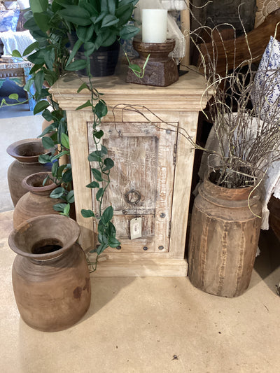 Wooden Nightstand with One Door