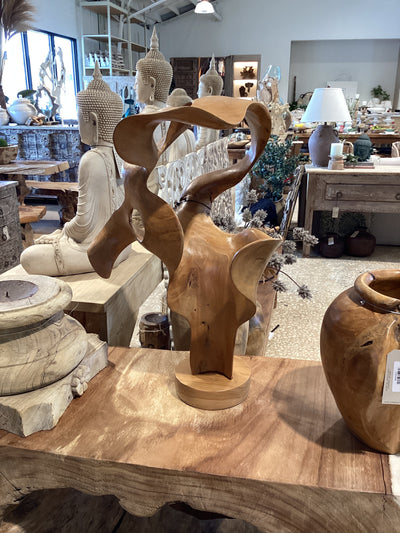 Teak Wood Sculpture Medium Natural