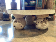 Round Bleached Teak Coffee Table