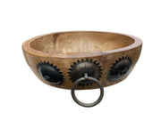 Wooden Bowl with Iron Work