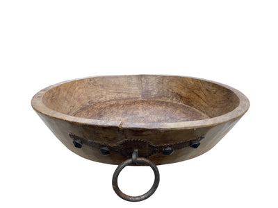 Wooden Bowl with Iron Work