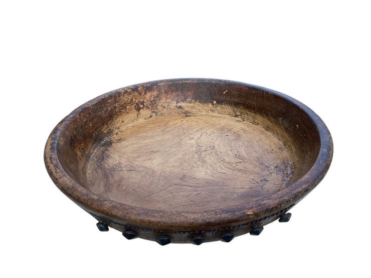 Wooden Bowl with Iron Work