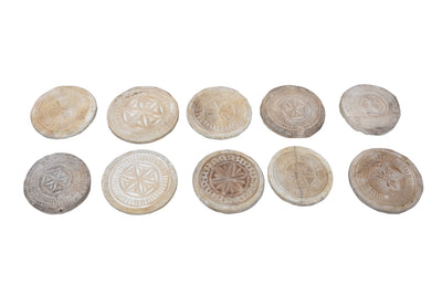 Bleached Carved Wooden Chapati Board