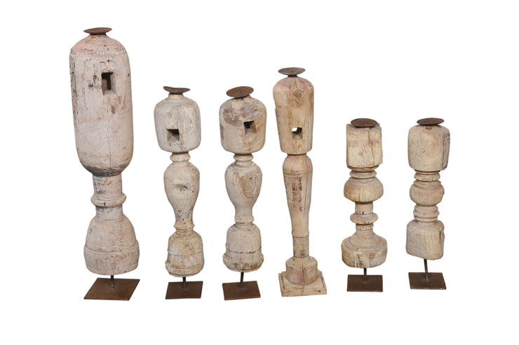 Bleached Wooden Candle Stand
