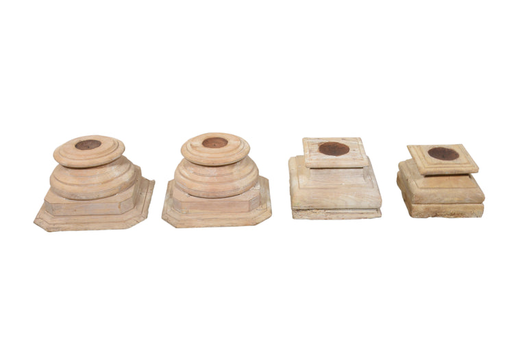 Bleached Wooden Base Candle Stand