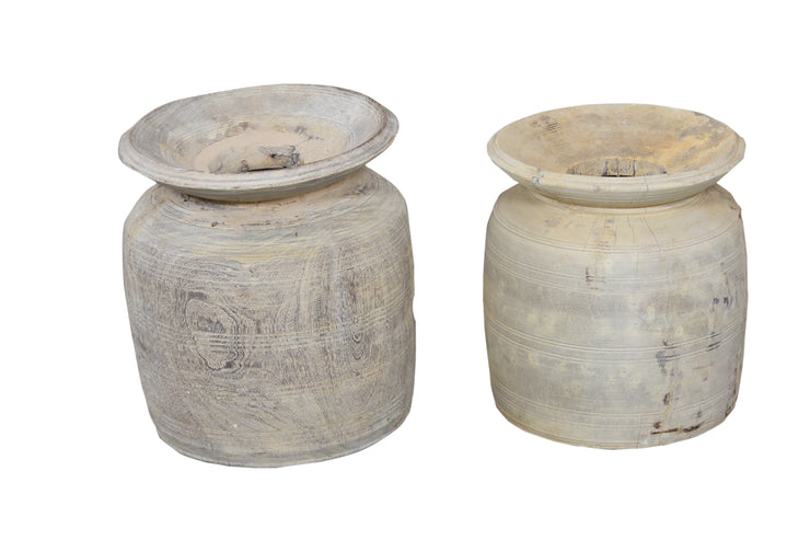 Bleached Wooden Pot