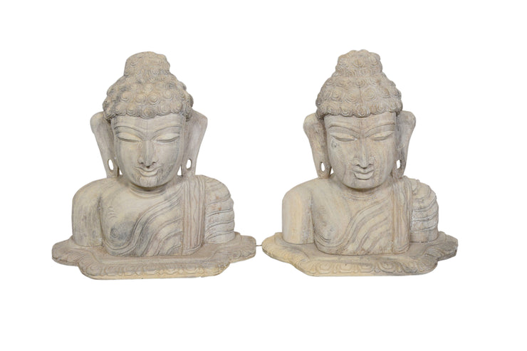 Bleached Wooden Buddha Head