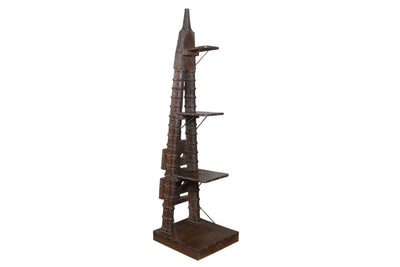 Single Wooden Bull Cart Shelf