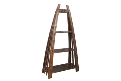 Double Wooden Bull Cart Shelf