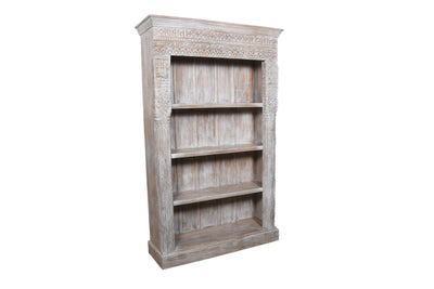 White Washed Wooden Bookshelf