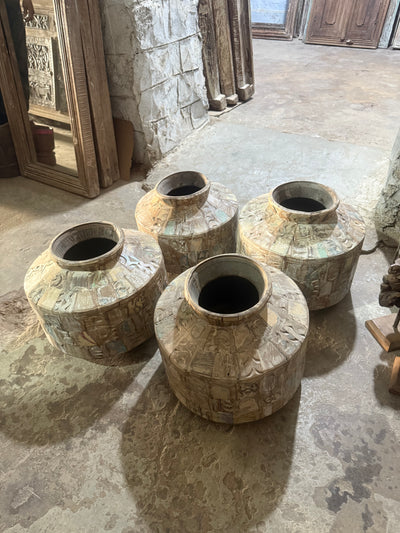 Tukdi Carved Wooden Pot