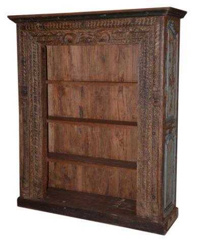 Dark Colored Wooden Bookcase with Four Shelves