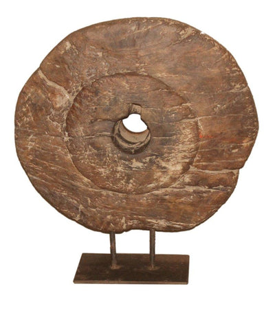Wooden Wheel on Stand