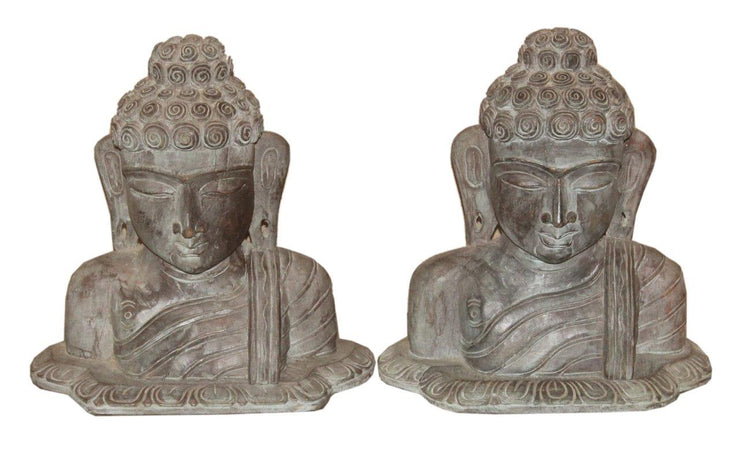 Grey Wooden Buddha