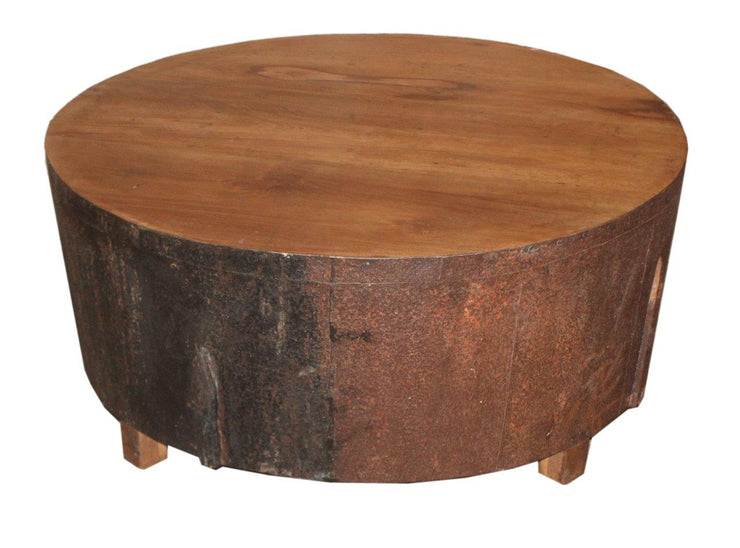 Light Wood Iron Coffee Table
