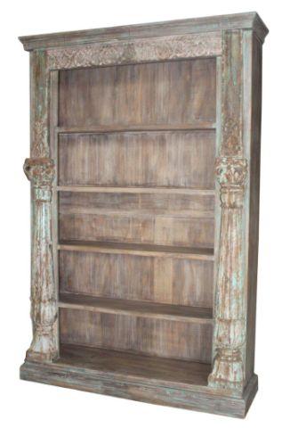 Tall Wooden Bookcase with Five Shelves