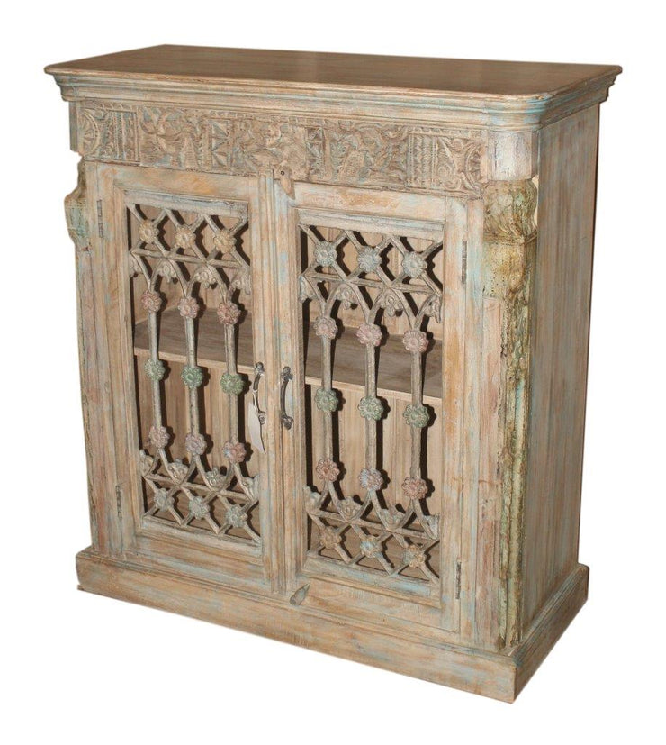 Light Wooden Iron Sideboard with 2 Doors