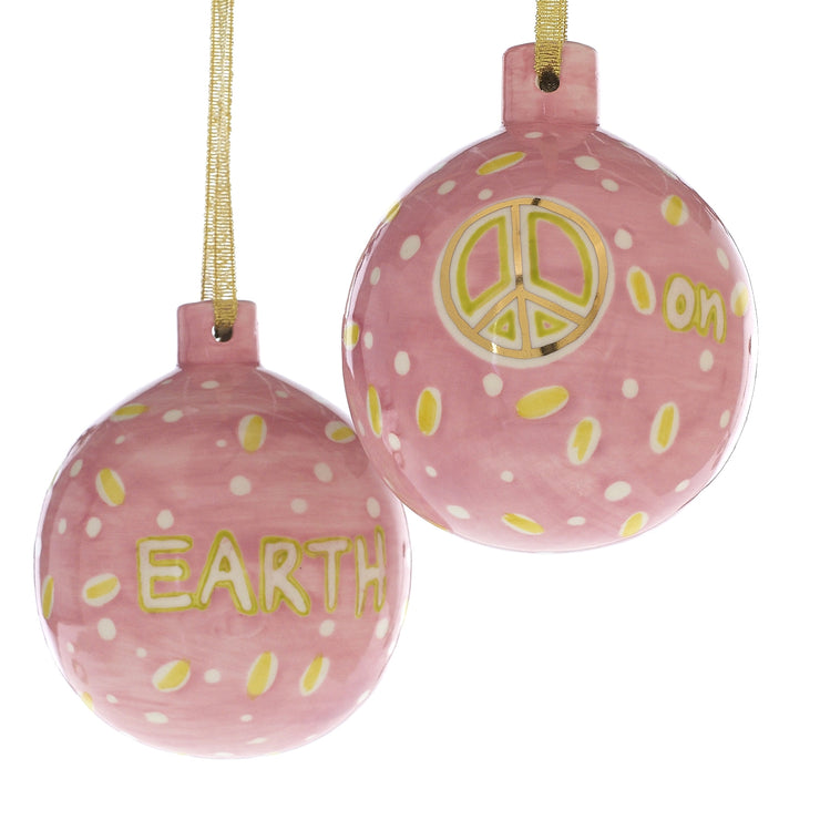 Pink Ceramic Christmas Spirit Ornament