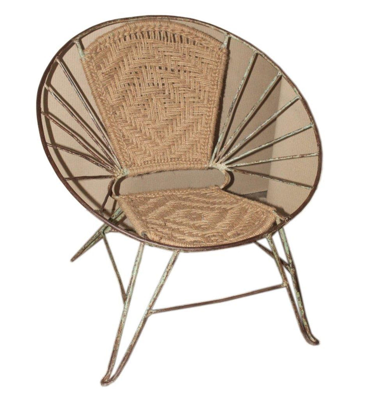 Iron Jute Weave Fitted Chair