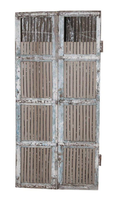 Blue Wooden Iron Fitted Door Panel