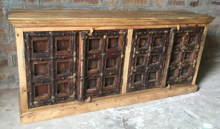 Cabinet Wood with (4) Carved Doors