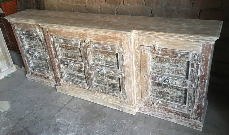 7.5' Light Finish Wood Sideboard with Small Doors