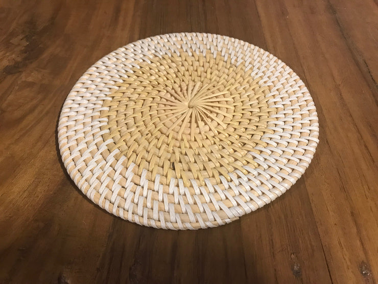 Extra Small White Natural Fiber Woven Placemat