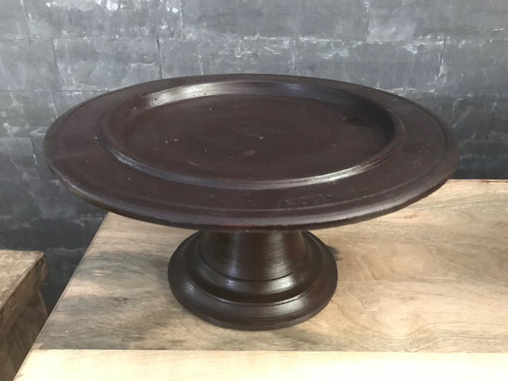 Medium Brown Pedestal Serving Tray