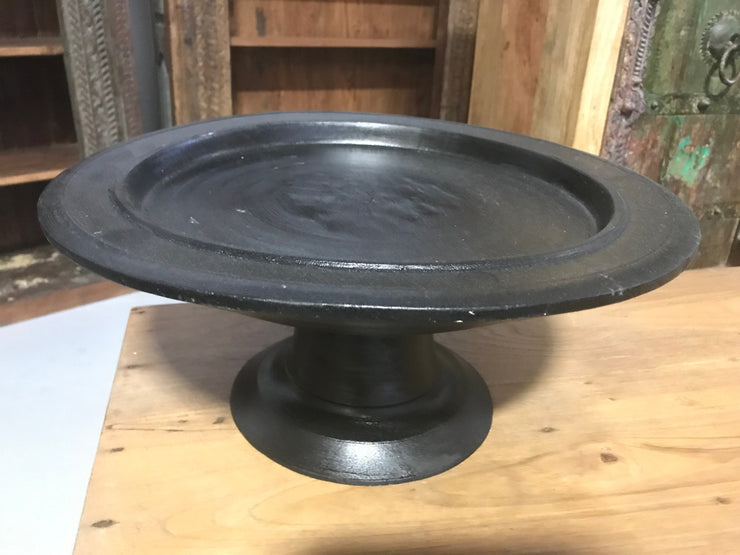 Large Black Pedestal Serving Tray