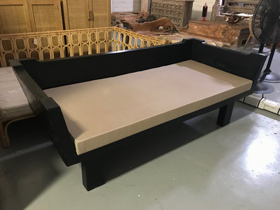 Black Suar Wooden Sofa with Cushion