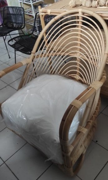 Rattan Wider Reed Chair w/Cushion