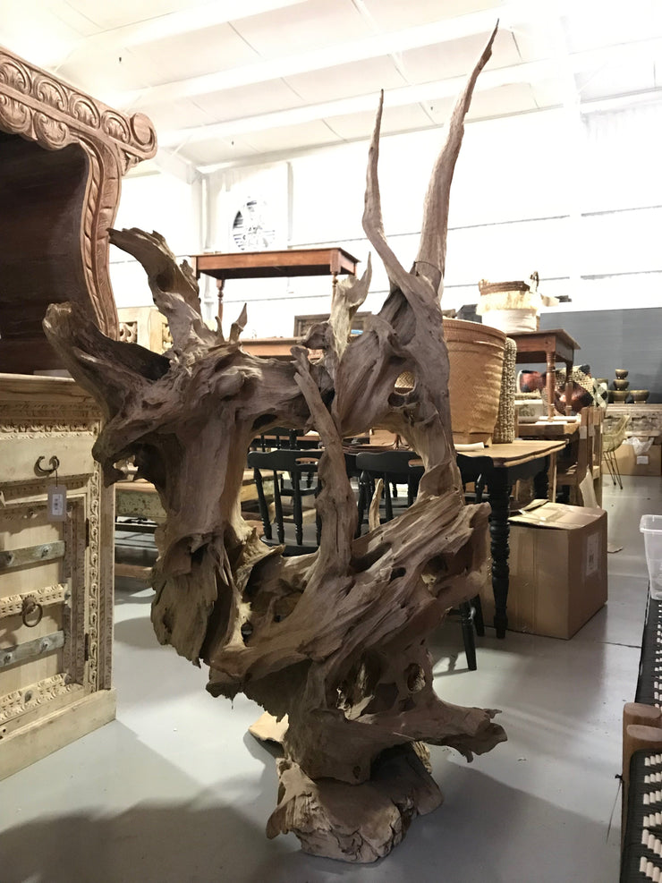Large Teak Wooden Art Piece
