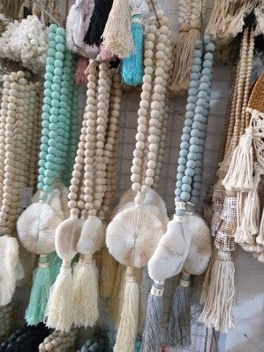 Small Coral Stone Tassel