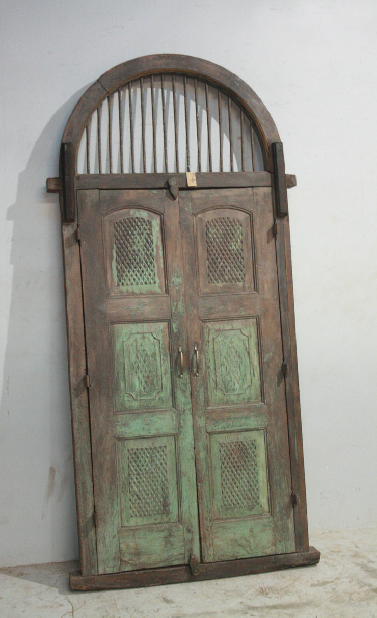 Wood Door with Metal Arch