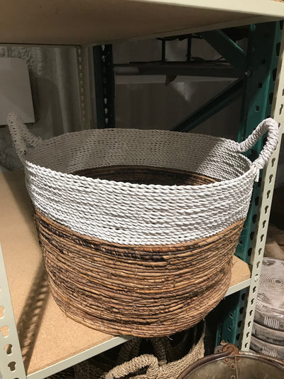 Round Natural Fiber Woven Basket - Extra Large Size from Four Piece Set