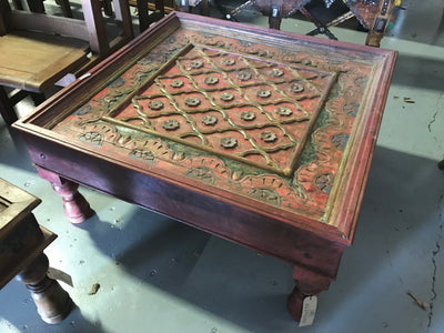 Red Wooden Coffee Table