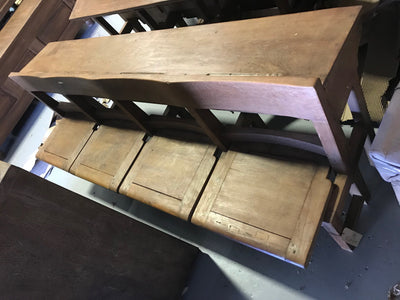 Wooden Bench with Four Seats