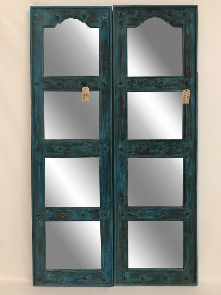 Wooden Door with Four Mirrors