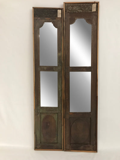 Tall Wooden Door with Two Mirrors