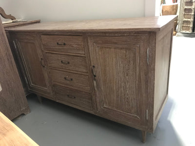 Wooden Sideboard with Four Drawers and Two Doors