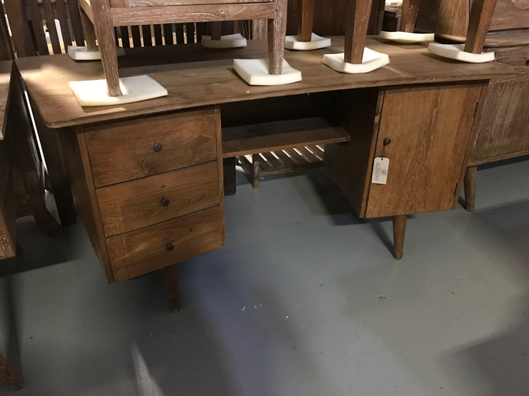 Wooden Desk with Three Drawers and One Door