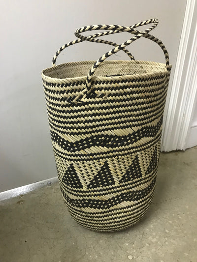 Round Natural Rattan Fiber Woven Bag