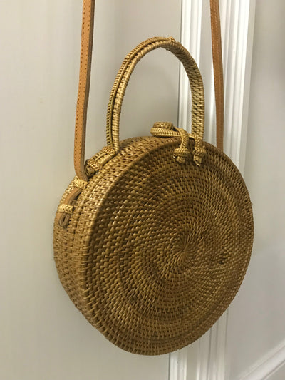Natural Fiber Woven Bag with Double Handles