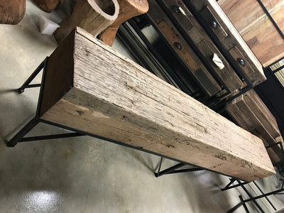 Large Wooden Box Bench